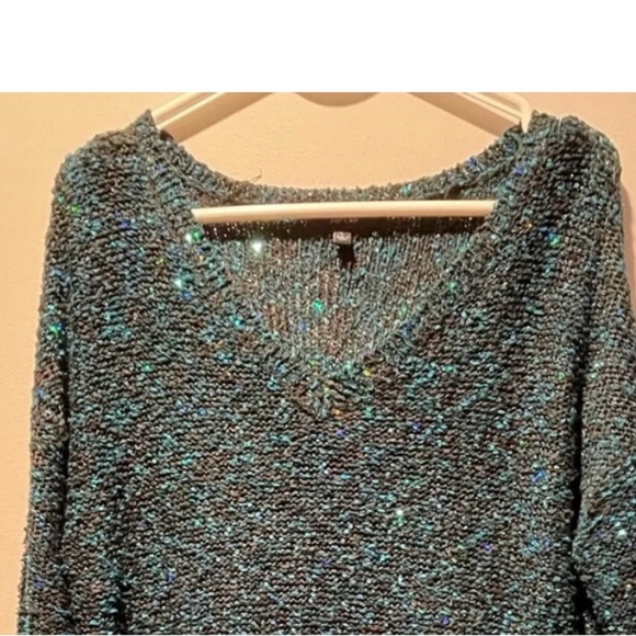 Apt. 9 Navy Sparkle Sweater Womens Size Large - Picture 4 of 5
